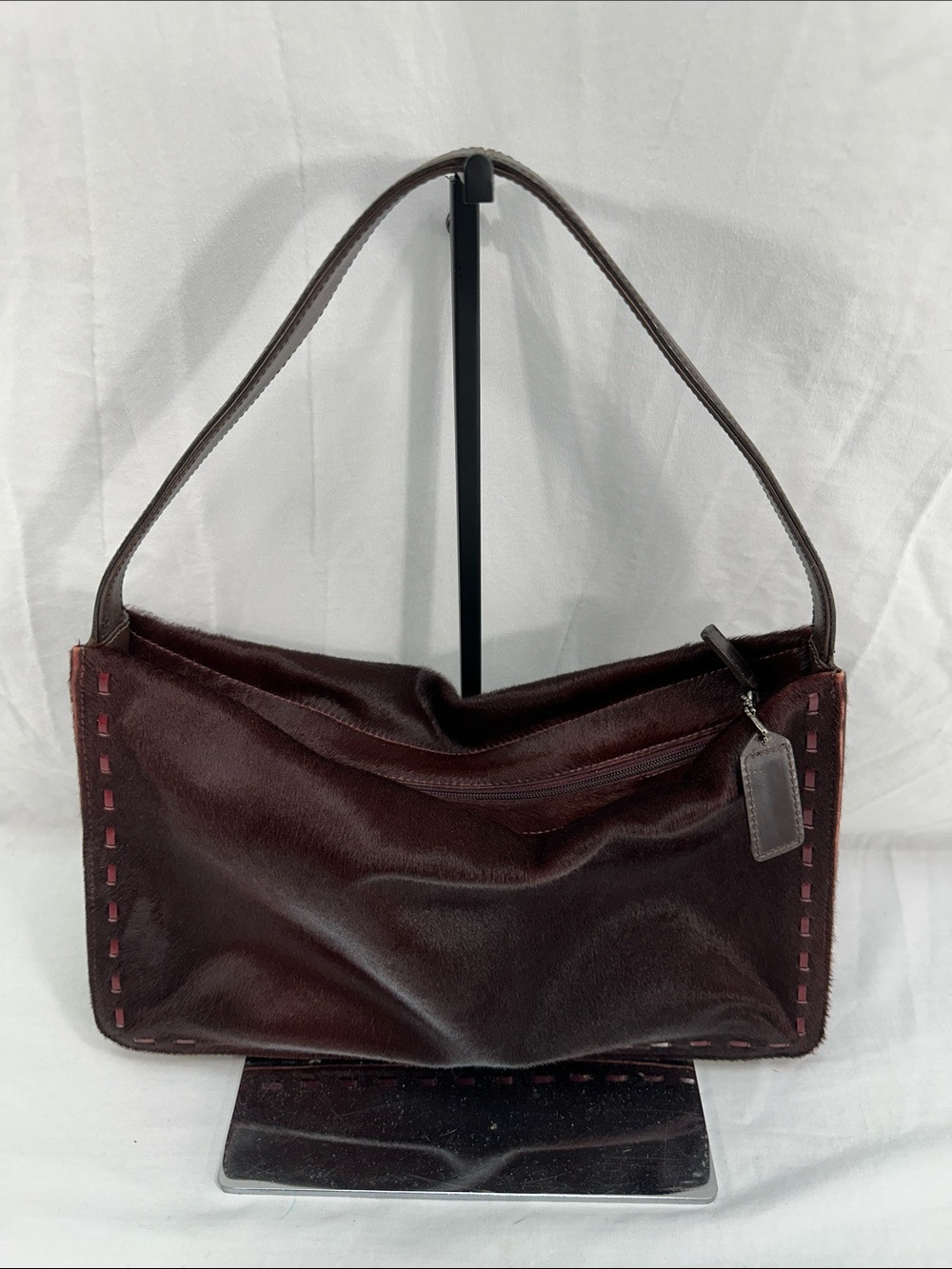 Vintage Coach 9469 Oxblood Calf Hair & Leather Bleeker Or West End Bag Purse